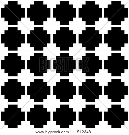 Blocky, Monochrome Pattern With Squares. Seamlessly Repeatable.