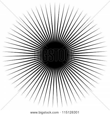 Spiky Shape, Element. Monochrome Abstract Vector Illustration.