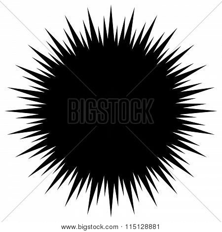 Abstract Pointed, Spiky Shape. Monochrome Element. Editable Vector.