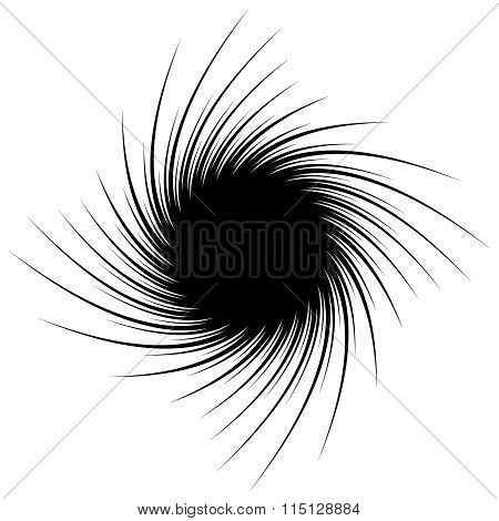 Abstract Spiral Shape With Pointed Spokes. Editable Vector Graphic.