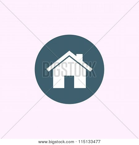 White home icon on blue circle background