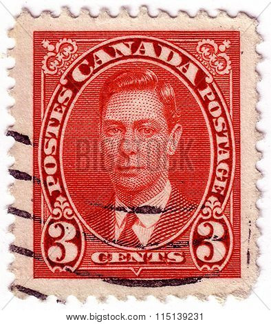 Canada - Circa 1937: A Stamp Printed In Canada, Shows Portrait Of King George Vi (1895-1952), Circa