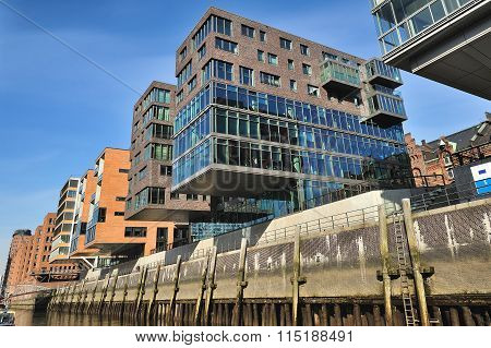 Modern Architecture At Traditionsschiffhafen At Sandtorhafen, Ha