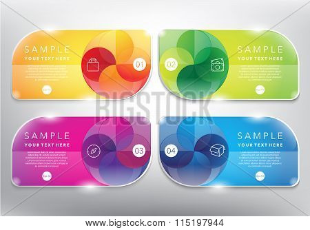Abstract vector banners with swirl design set of 4.