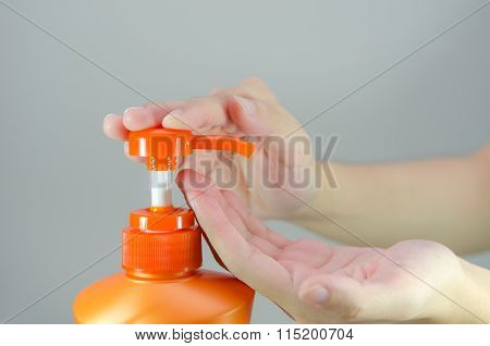 Orange Shampoo Bottle
