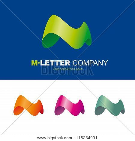 Vector logo for letter M design template.