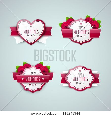 Bright Valentine`s day labels