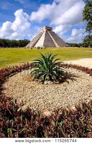 Landscape View Of Famous Chichen Itza Pyramid