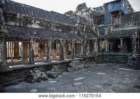 Inside Angkor Wat Buddhist Temple