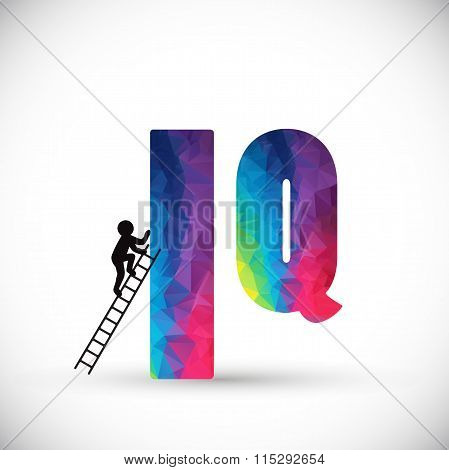 Sign IQ. Multicolor polygonal letter.