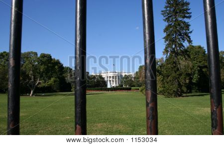 White House Framed By Bars
