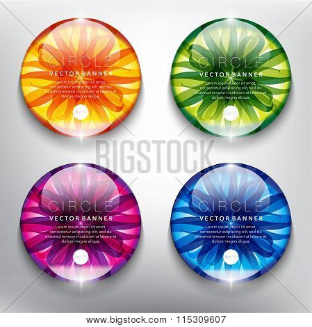 Abstract vector banners with floral design set of 4.