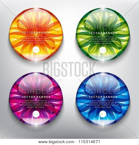 Abstract vector banners with floral design set of 4.
