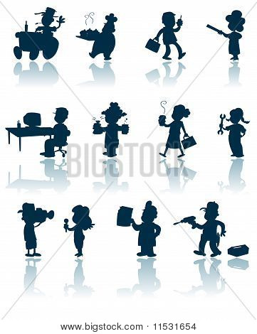 รูปเงาดำของเวกเตอร์วิชาชีพ