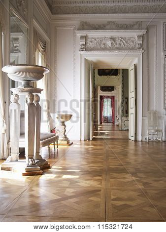 The interiors of the Radziwill palace in Nieborow, Poland