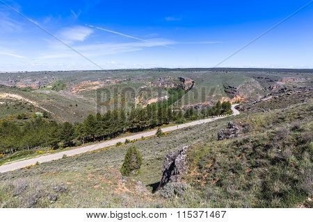 Duraton Canyon And Sepulveda. Segovia. Castilla Leon. Spain. Europe.