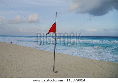 Waves On The Coast Of The Caribbean Sea, Mexico. Riviera Maya
