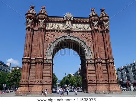 BARCELONA, SPAIN - AUGUST 2, 2015: Barcelona Arc De Triomf