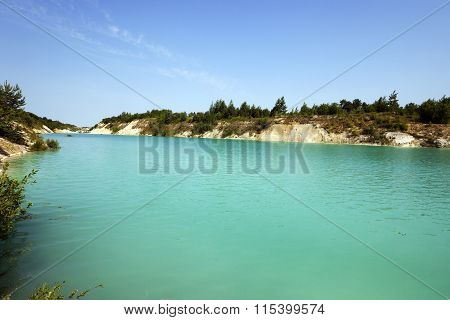 The Artificial Lake Which Appeared On Cretaceous Pits. Belarus