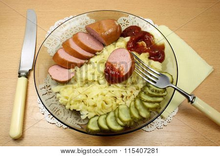 Noodles With Sausage And Pickles