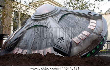 A general view of the atmosphere during the FOX's 'The X-Files' UFO sighting and premiere episode screening held at the Grove in Los Angeles, USA on January 22, 2016.