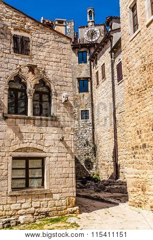 Clock Tower Near Soardo-bembo Castle-bale,croatia