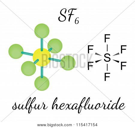 SF6 sulfur hexafluoride molecule