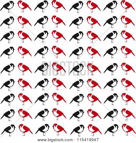 background from little red and black sparrows