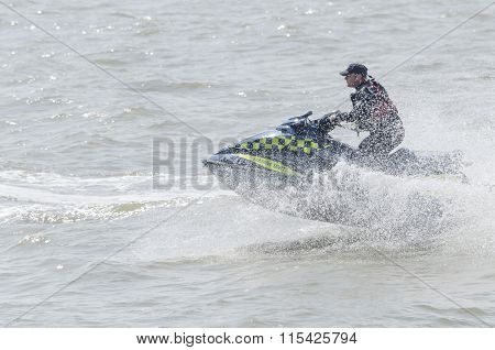 police on a jet ski.