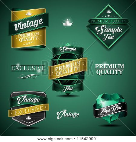 Vintage Emblem Emerald