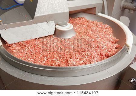 Minced Meat In Big Factory Bowl