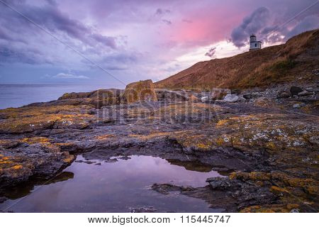 lighthouse in sunset, San Juan Island, WA, USA.