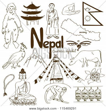 Collection Of Nepal Icons.