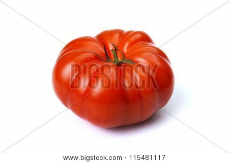 Fresh delicious Beef Big Tomato. Isolated on white background.