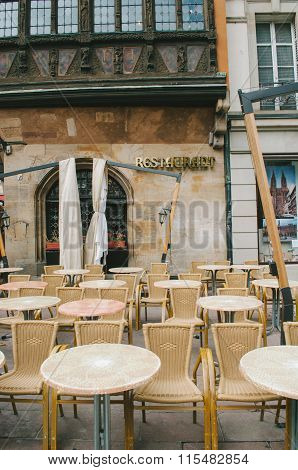 Tables And Seats In Front Of Restaurant