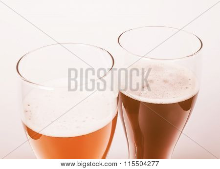 Two Glasses Of German Beer Vintage