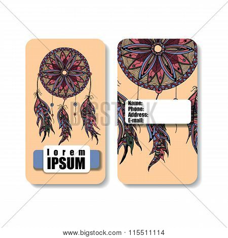 banner with the image of a Dreamcatcher and feathers