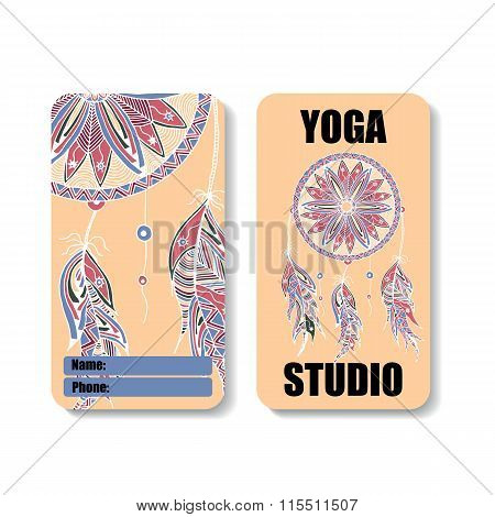 yoga studio banner with the image of a Dreamcatcher