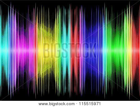 Multicolored Sound Equalizer On Black Display.