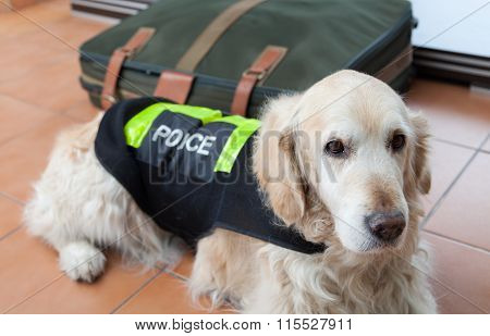 Police Dog With Distinctive