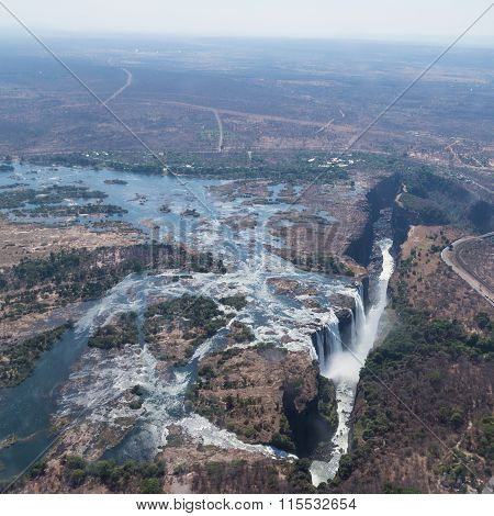 Victoria Falls from above in October