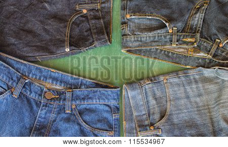 jean and space of chalkboard background to copy or some idea