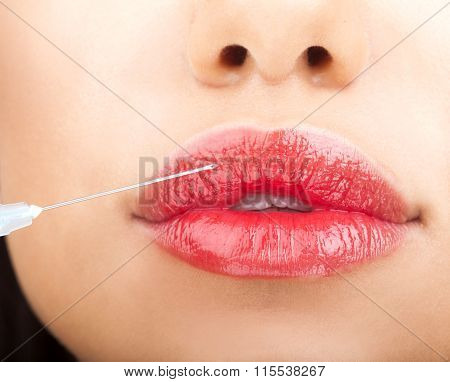 Woman with syringe