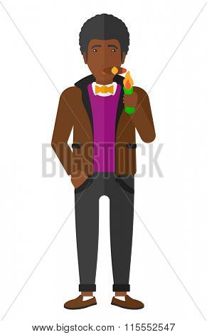 Man smoking cigar.