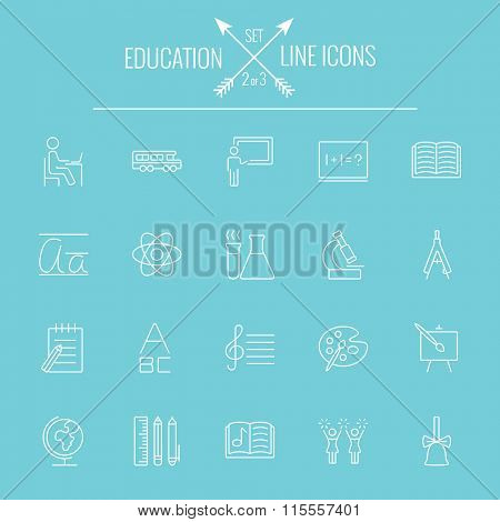 Education icon set.