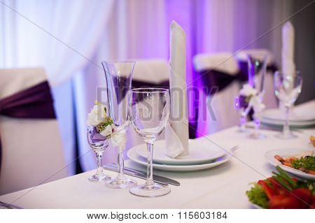 Tablewear And Silverware Closeup At Wedding Reception Table Elegant And Minimalistic