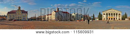 Chernigov, Ukraine - April 13, 2012: Beautiful central Red Square in Chernigov (Ukraine)