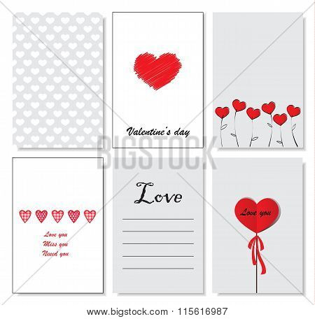 Collection of romantic and love cards