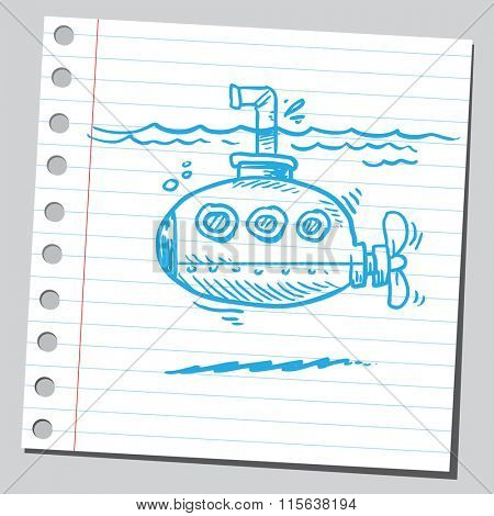 Submarine with periscope