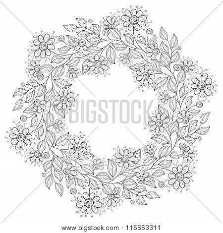Vector Monochrome Floral Background